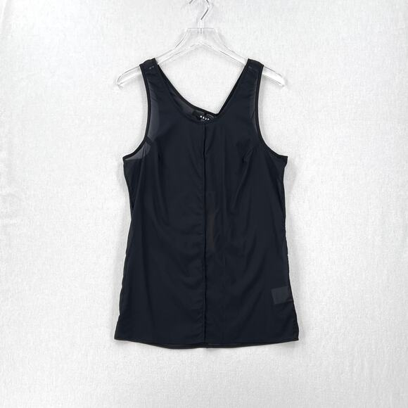 KSUBI Stretch Chiffon Tank Top Womens Medium Black Silk Blend Semi Sheer NEW - Picture 2 of 13